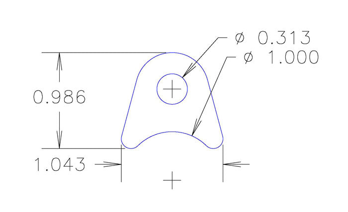 Pestaña de chasis, plana n.° 102, material 4130, 1/8" de espesor, 20 piezas