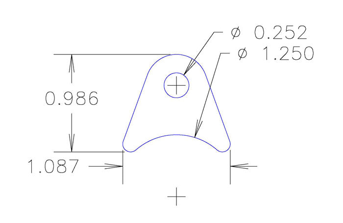 Pestaña de chasis, plana n.° 103, material 4130, 1/8" de espesor, 20 piezas