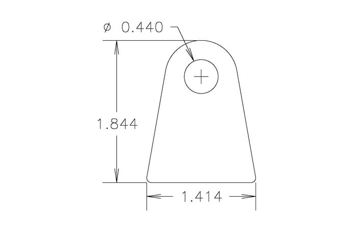 Pestaña de chasis, plana n.° 112, material 4130, 3/16" de espesor, 4 piezas