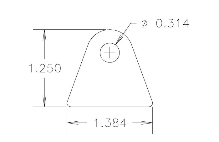 Chassis Tab, Flat #115, 4130 material, .12" thick, 20 pcs
