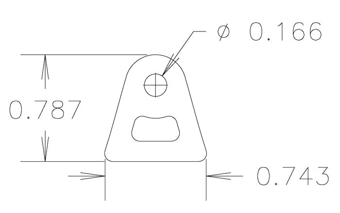 Chassis Tab, Flat #120, 4130 material, .06" thick, 4 pcs