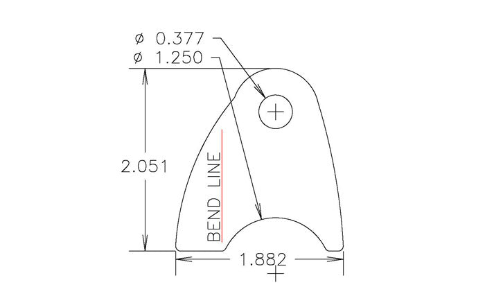Chassis-Lasche, gebogen Nr. 303, Material 4130, 1/8" dick, 20 Stück