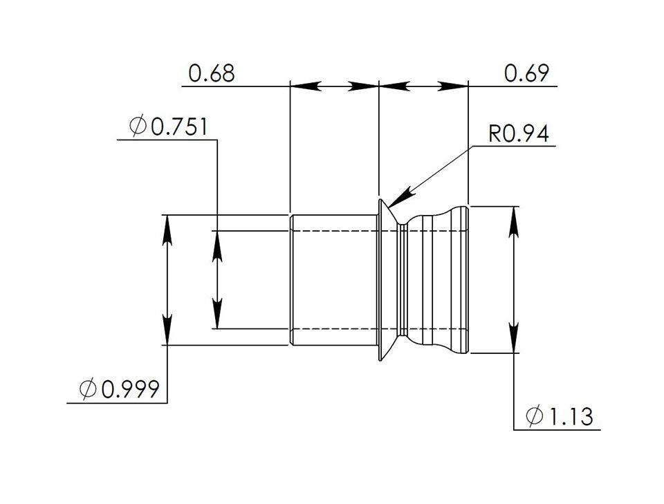 Buje de desalineación, se adapta a orificios de 1", diámetro interior de 3/4" para perno.