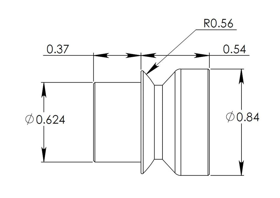 Buje de desalineación, se adapta a orificios de 5/8", diámetro interior de 1/2" para perno.