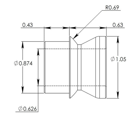 Misalignment Bushing, fits 7/8" bore, 5/8" ID for bolt.