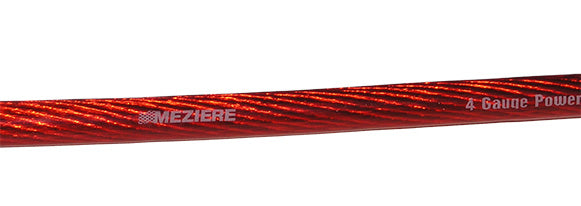Power Cable, 4 Gauge, Red, 20'