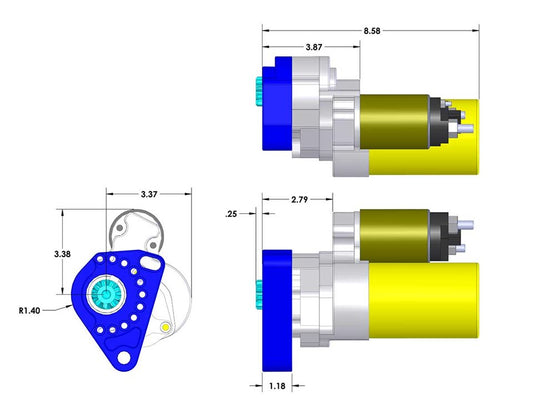 True Start, Mopar, Mid-plt Mount, 10P, 139 or 136T