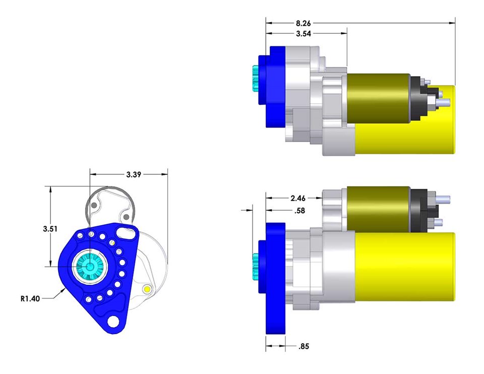 True Start, Mopar, Mid-plt Mount, 10P, 139 or 136T, .325 Offset