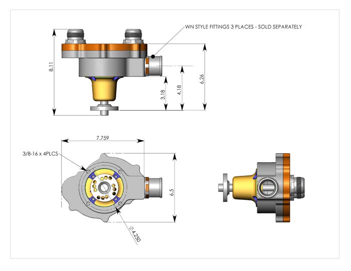 Mechanical Pump, Remote mount, Std Rotation, 4"