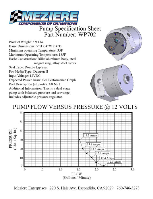 Oil Pump, 12V, 4" Motor, Positive Displacement, 2 Stage