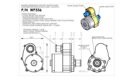 Electric Pump Remote, High Flow Inline, Single out, 55GPM