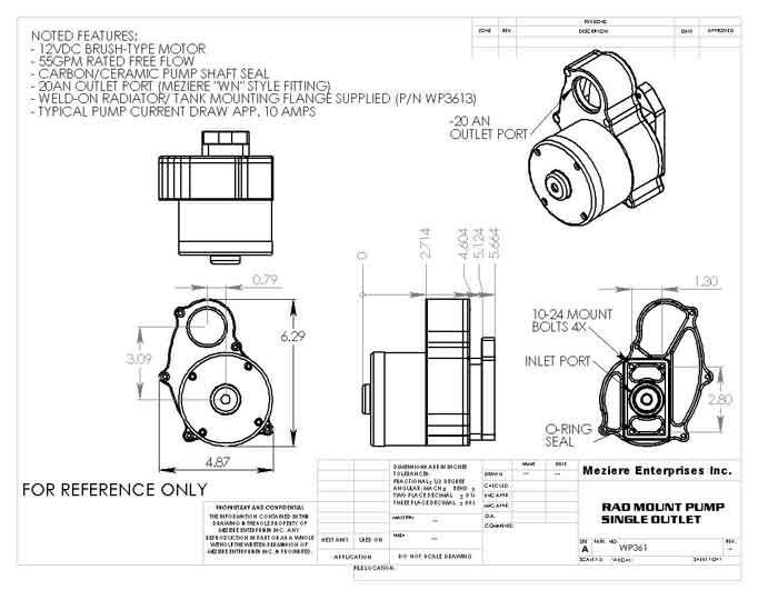 Electric Pump, Radiator Mounted, High Flow, Single out, 55 GPM