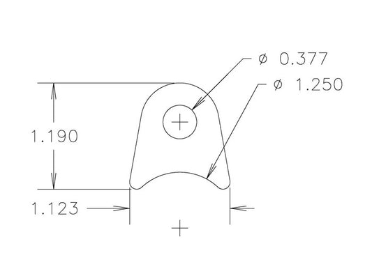 Chassis Tab, Flat #104, 4130 material, 1/8" thick, 20 pcs
