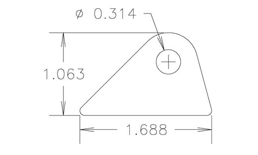Chassis Tab, Flat #109, 4130 material, 3/16" thick, 4 pcs