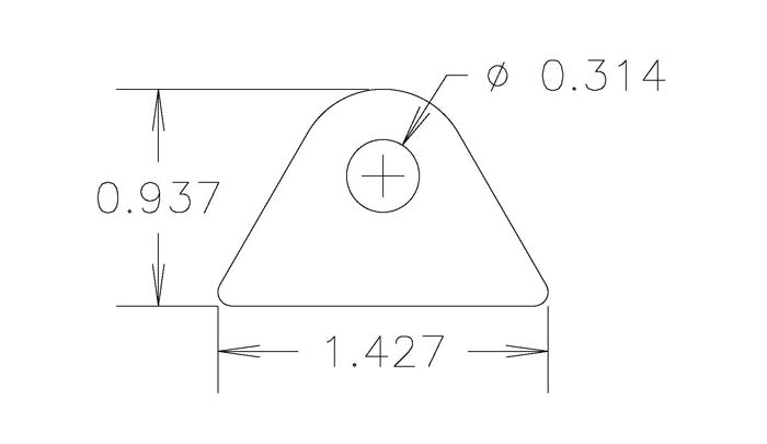 Chassis Tab, Flat #114, 4130 material, 3/16" thick, 4 pcs