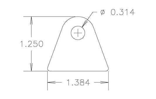 Chassis Tab, Flat #115, 4130 material, .12" thick, 4 pcs