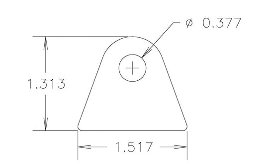 Chassis Tab, Flat #117, 4130 material, 1/8" thick, 4 pcs