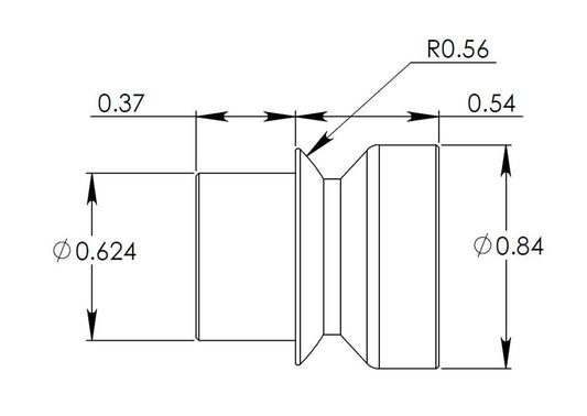 Misalignment Bushing, fits 5/8" bore, 1/2" ID for bolt.