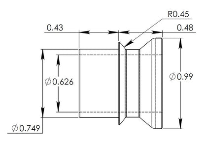 Misalignment Bushing, fits 3/4" bore, 5/8" ID for bolt.