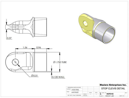 Stop Spade, 3/8 Wide, Fits 1-3/4 x .120w