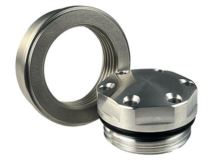 Cap and Bung Assembly, AN #16 Style, Stainless Steel Bung