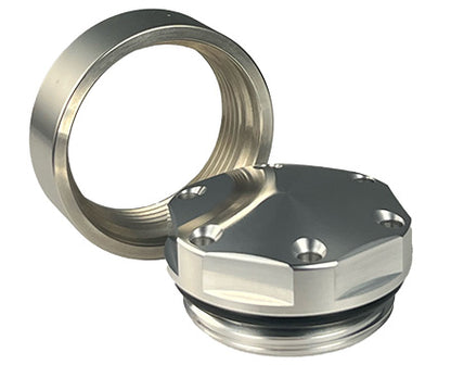 Cap and Bung Assembly, AN #20 Style, Stainless Steel Bung