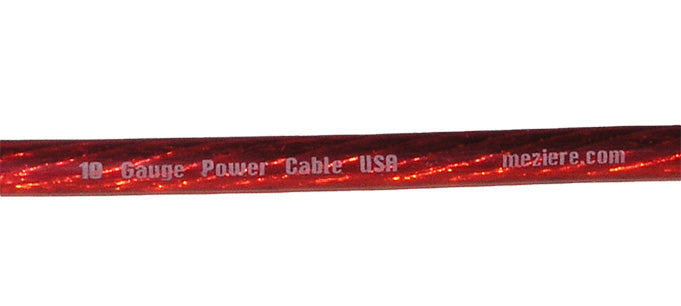 Power Cable, 10 Gauge, Red, 20'