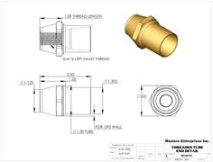Tube End, fits 1-1/2" x .095 tube, 3/4-16 left thread