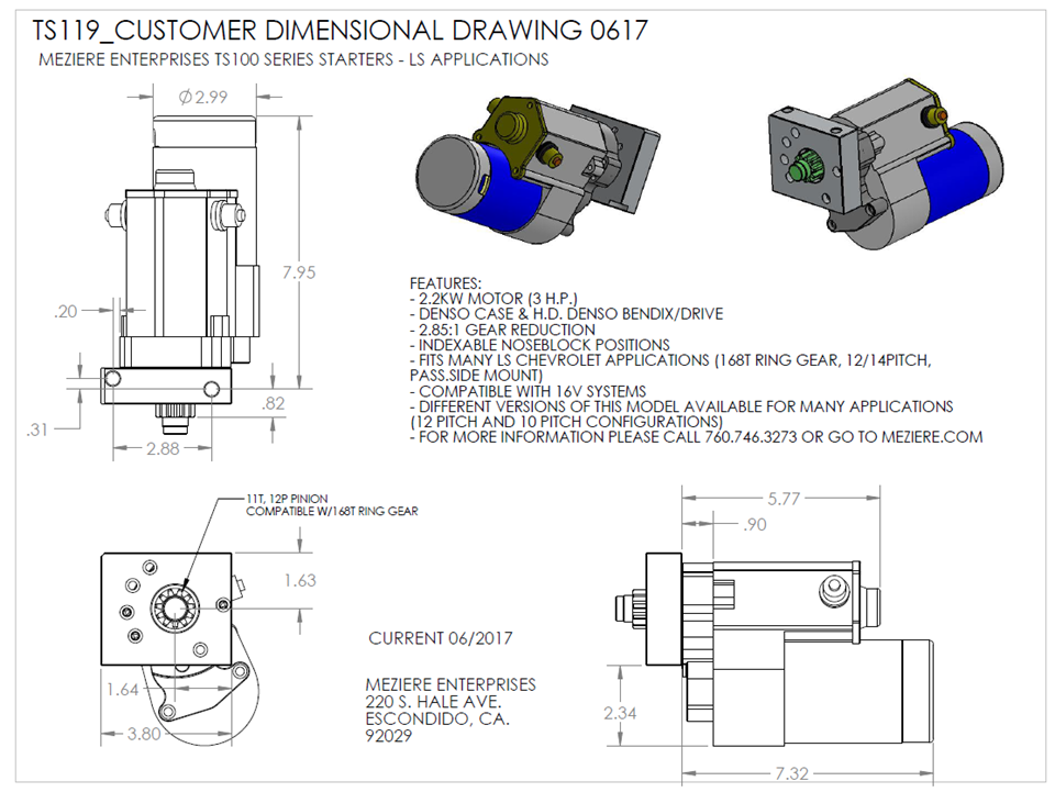 True Start for GM LSx, 100 Series, for 168 tooth