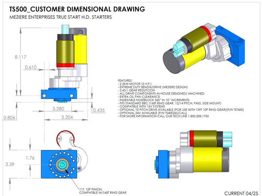 True Start for Chevrolet, 500 Series for 168 tooth