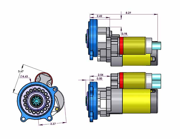 True Start for Ford, 400 Series, Eccentric Mount, 10 Pitch