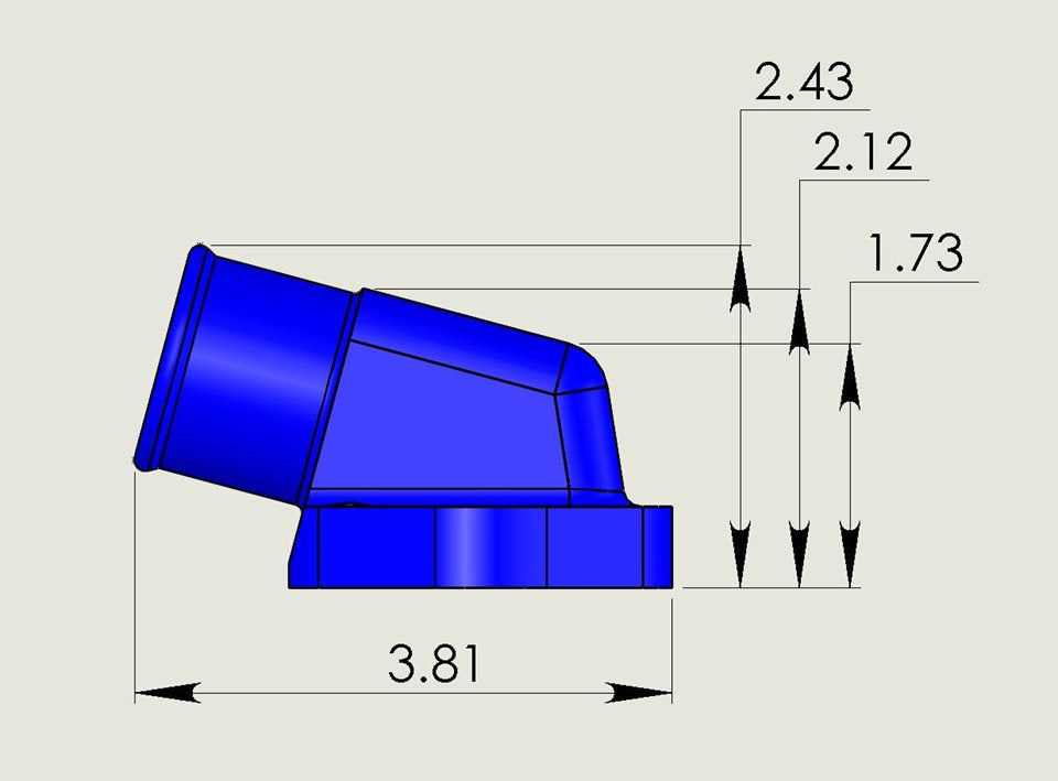 Water Neck, fits SB Ford Windsor and 5.0, 1.50" out
