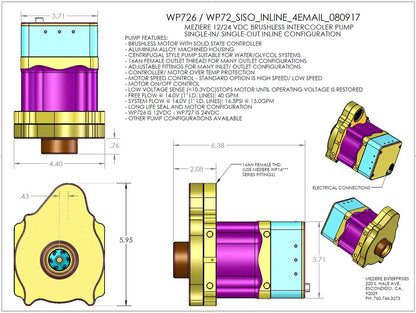 Brushless Intercooler Pump, Inline, 24V, CAN Bus