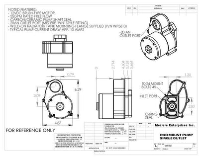 Electric Pump, Radiator Mounted, High Flow, Single out, 55 GPM