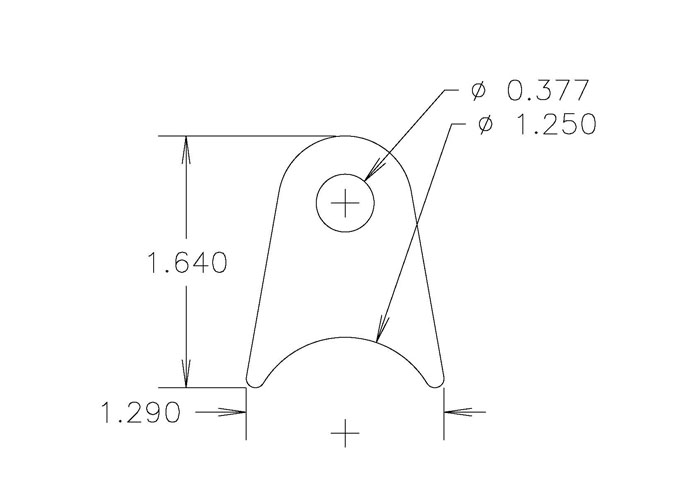 Chassis Tab, Flat #105, 4130 material, 1/8